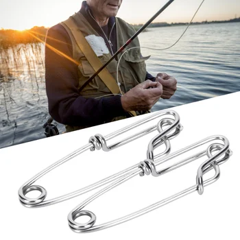 Stainless Steel Tuna Clips Longline Branch Hangers Snap Fishing Accessory Easy On/Off Fishing Tackle Stainless Steel Clips 2