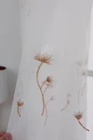 1PC Minimalist INS Small Fresh Embroidered Window Screen Curtain Plain Polyester Dandelion 2