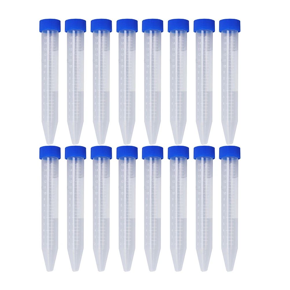 30pcs Centrifuge Tube 15ml Test Tube With Screw Caps Atomization Supply