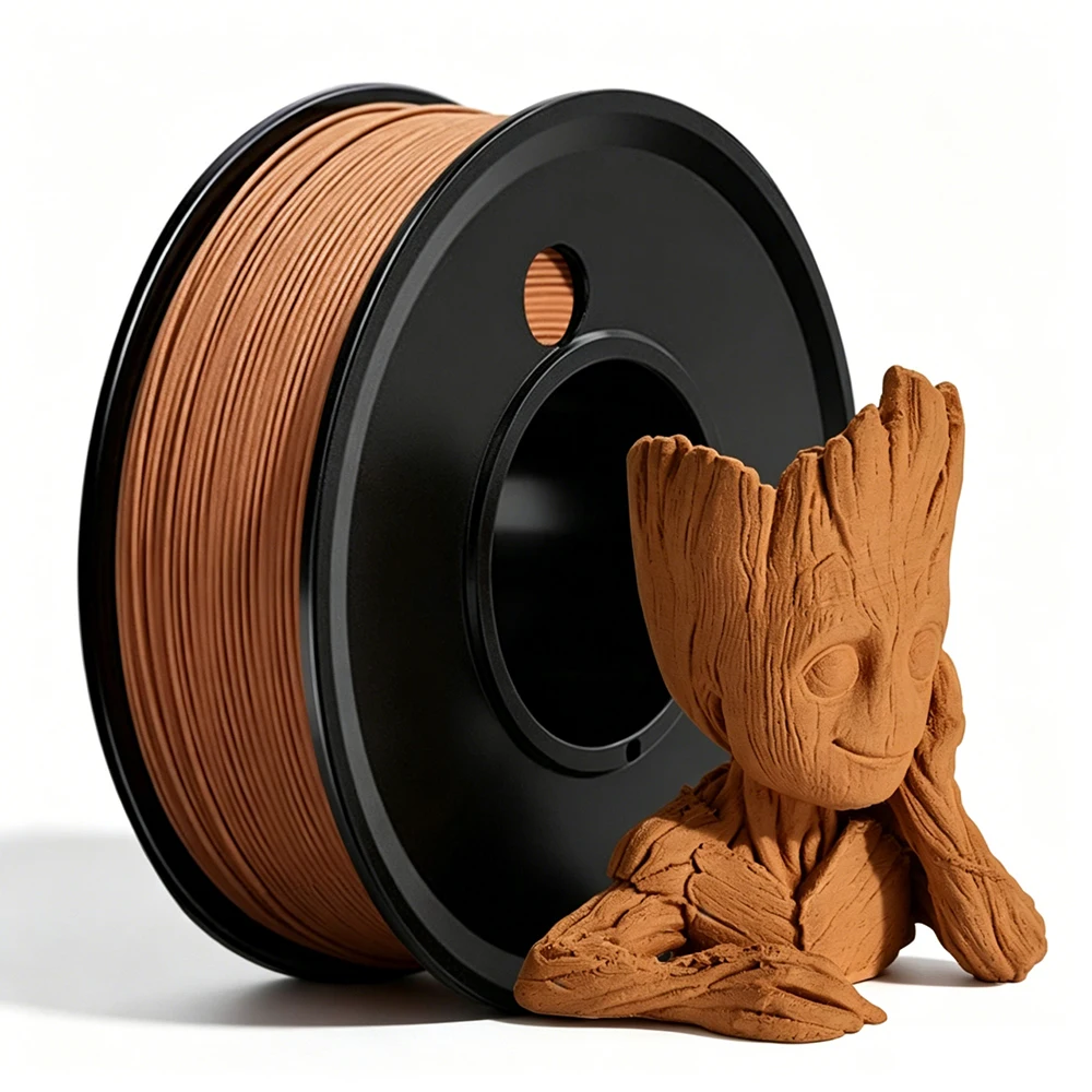 250gx4 3D 프린터 필라멘트 PLA 티크 나무, 화이트 오크, 샌달우드, 체리 나무 1.75mm 목재 질감 텍스처 대부분의 FDM 3D 프린터용