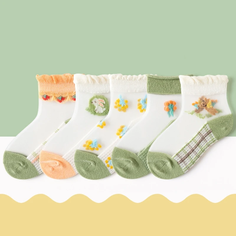 

5 Pairs Infant Baby Mesh Socks Children Socks for Girls Ultra-thin Lace Cute Newborn Boy Toddler Socks Kids Clothes Accessories