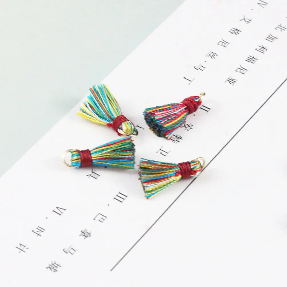20개 다양한 색상의 미니 태슬, 쥬얼리 제작 DIY 공예용 태슬 참, 목걸이, 팔찌, 귀걸이, 열쇠고리, 휴대폰 장