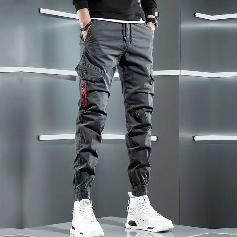 thumbnail image 1 of Pantalones para hombre, nuevos pantalones cargo casuales de primavera y verano para hombre, moda de lujo, estilo coreano, Y2k, vintage, emo, corte regular, 1 of 5