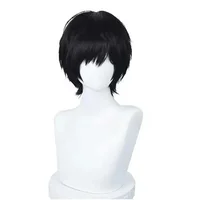Yoshida Hirofumi Anime Chainsaw Cosplay Perruque, Cheveux Synthétiques, Noir, Court, Degré de Chaleur, ixHomme 4
