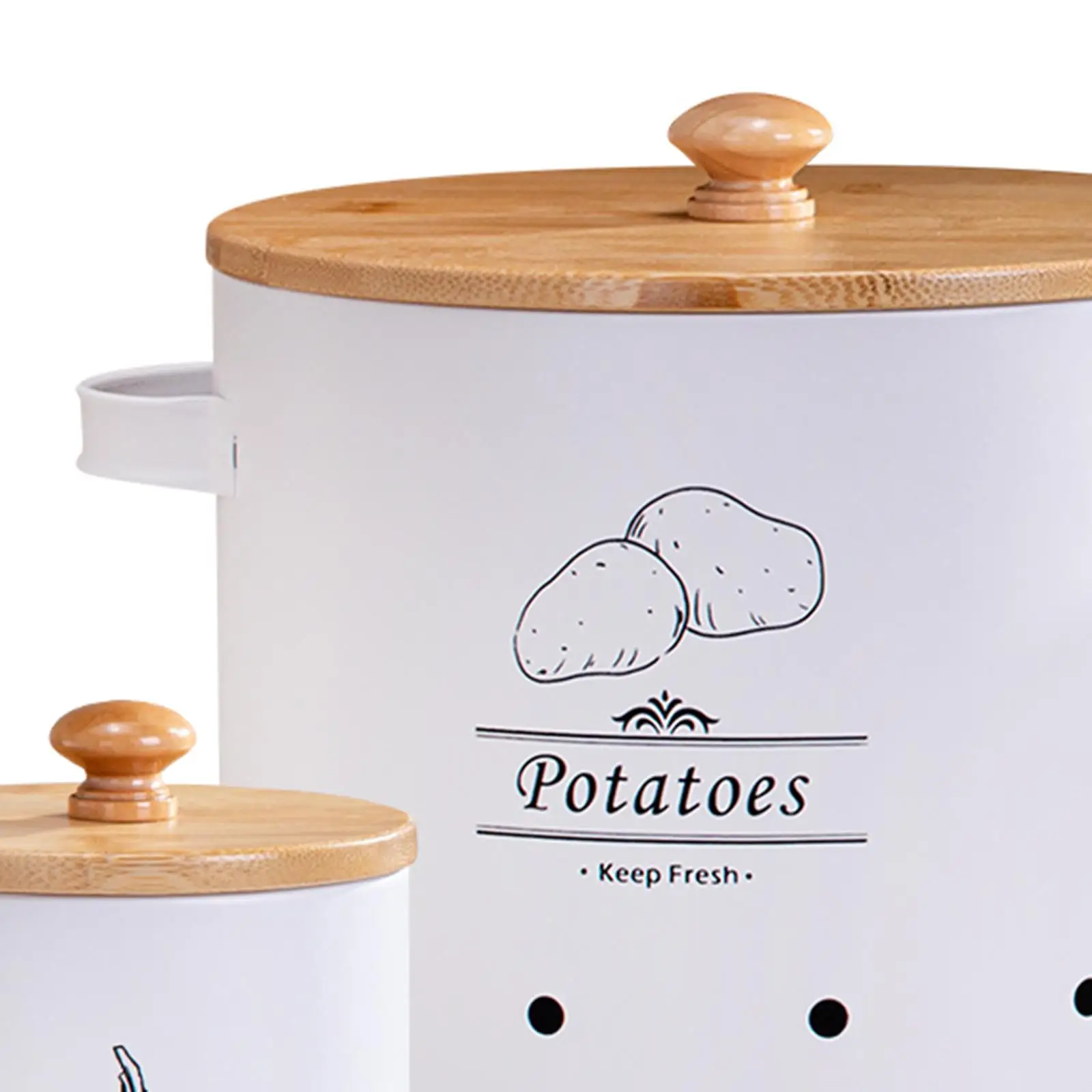 3Pcs Fresh Garlic Onion and Potato Storage Box Pantry Organization with 2 Handles Food Container Buckets Breathable Metal Box