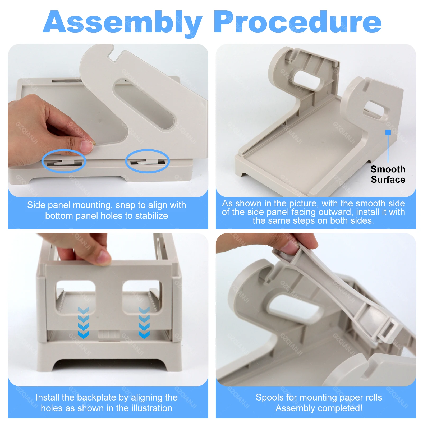 Label Holder 4x6 Desktop Printer Accessory Supplies Shipping Label Stand for Rolls and Folded Labels 2 in 1 Dispenser Detachable