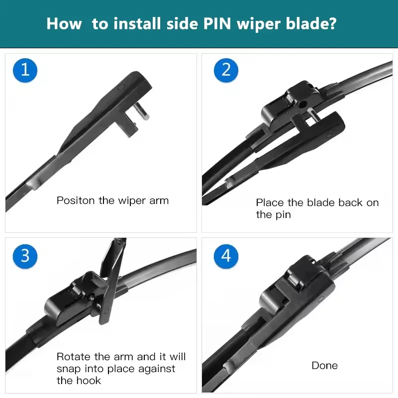 For Mercedes Benz E-Class W212 Car Wiper Blade 24"+24" 2010-2014 Auto Windscreen Windshield Wiper Blades Fit Push Button Arm 5