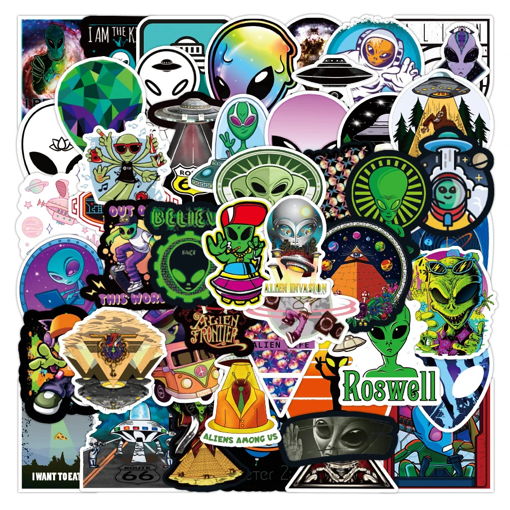 

10/30/50PCS Funny Cartoon Alien Stickers For Kids DIY Waterproof Skateboard Phone Bike Helmet Notebook Water Glass Decals Toys