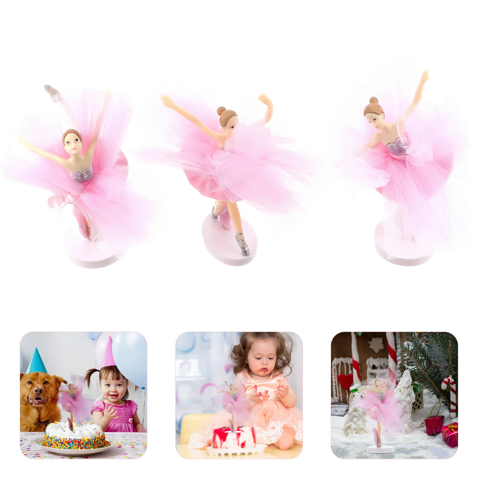 

Ballerina Cupcake Toppers Birthday Cake Decor Tulle Girl Cake Topper