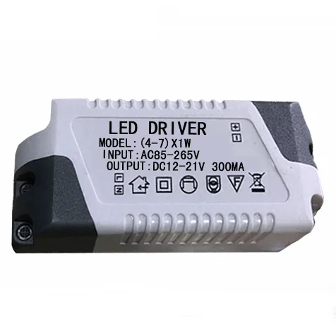 50pcs Led driver 85-265V 4-7W LED drive power Isolated constant current  Downlight flat light power supply