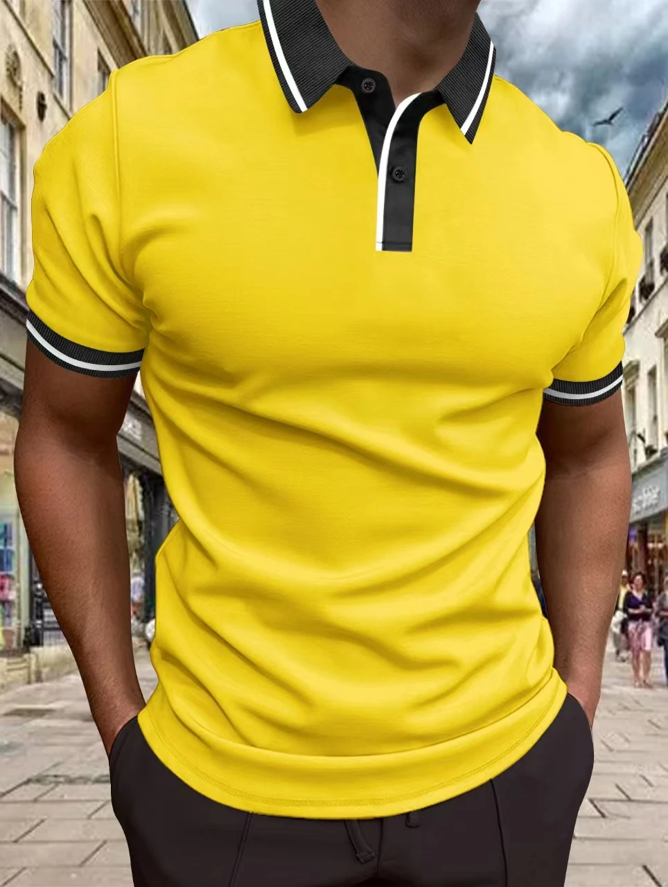 

Summer new casual men's POLO cedar tide brand sportswear beach street