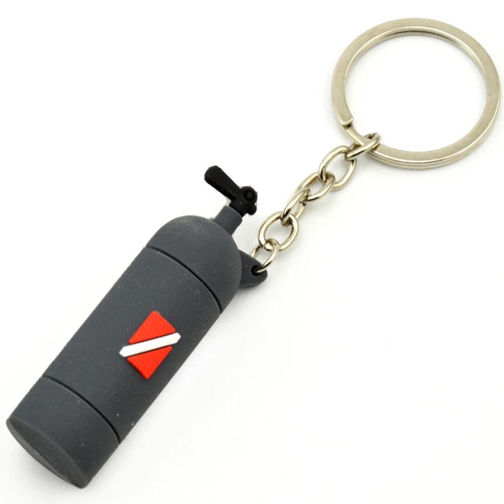 Air Tank Keychain Keep Diving Gear Organized Identifiable Suba Diving Air Tank Keychain Silicone Key Ring