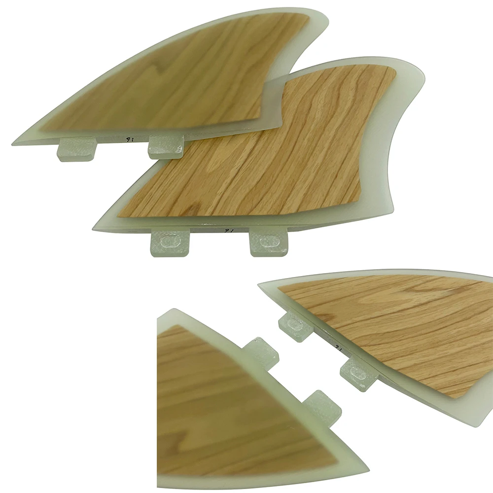 Surfing Bamboo Fins UPSURF FCS Twin tabs Fins High Performance Fiberglass K2 Surfboard Fin Keel Funboard For Water Sport
