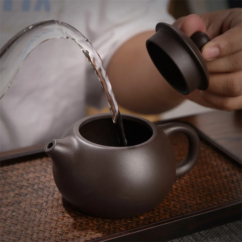 Portable Chinese Travel Tea Set, Teapot Clay Set, Tea Ceremony, Camping, 4 Cups, Zi Shi, Ke Cup, Tea Pot Set
