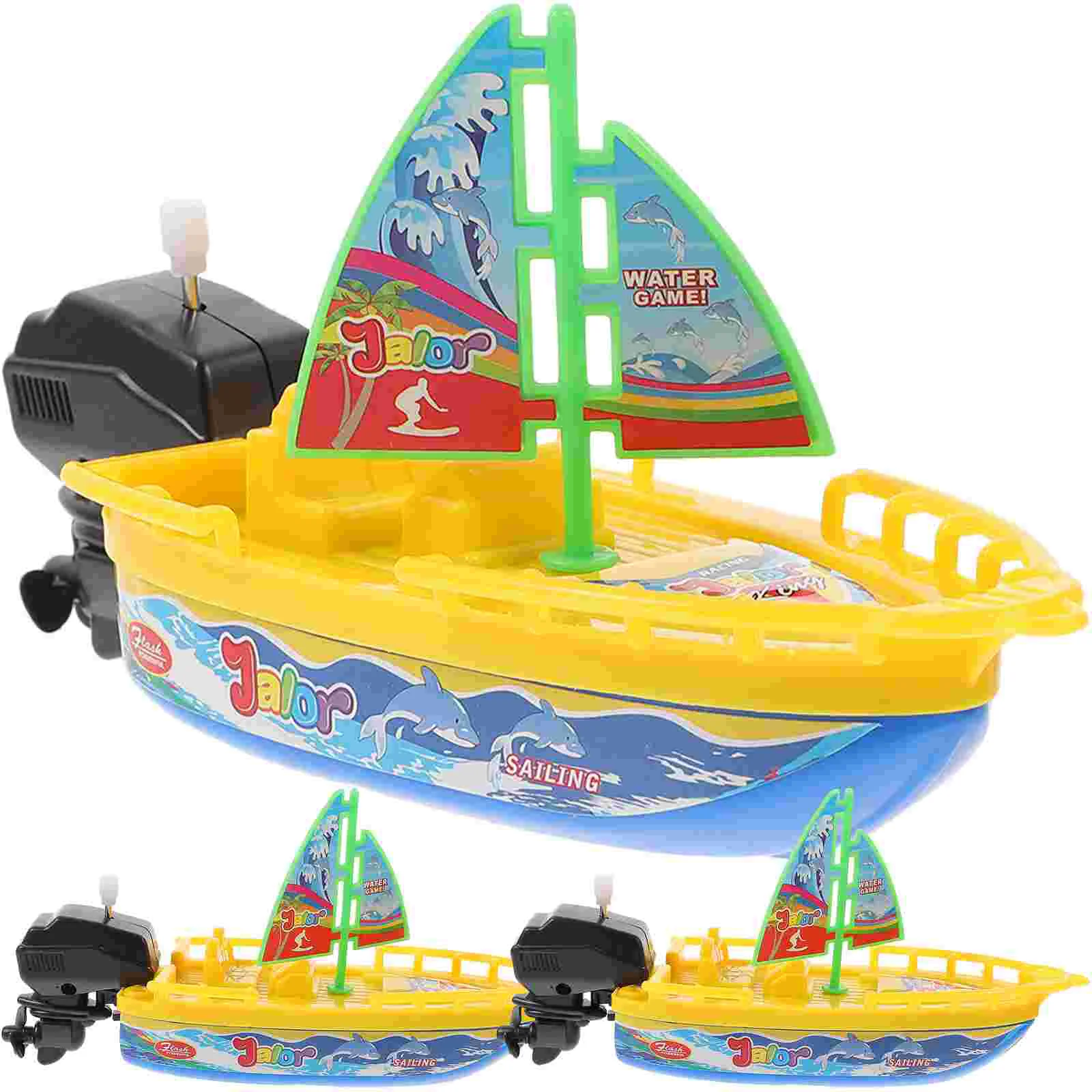 

3 шт. заводная игрушка-лодка, Заводной бассейн, игрушки, парусник, плавающая игрушка для купания, детский пластиковый душ