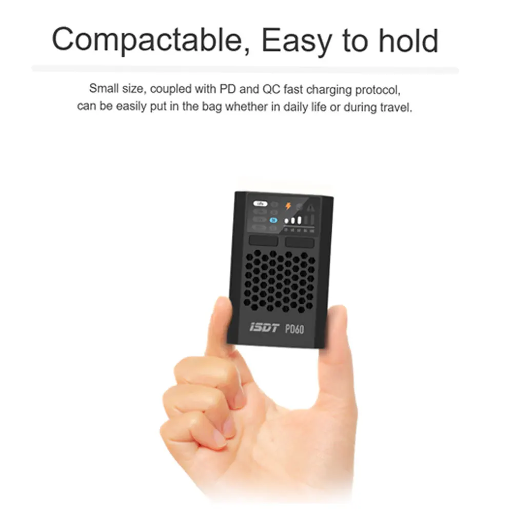 ISDT 608PD DC 240W/10A USB C 140W/5A Smart Digital Charger PD60 60W 6A UC2 1S/2S LiPo Smart Battery Balance Digital Charger thumbnail 4