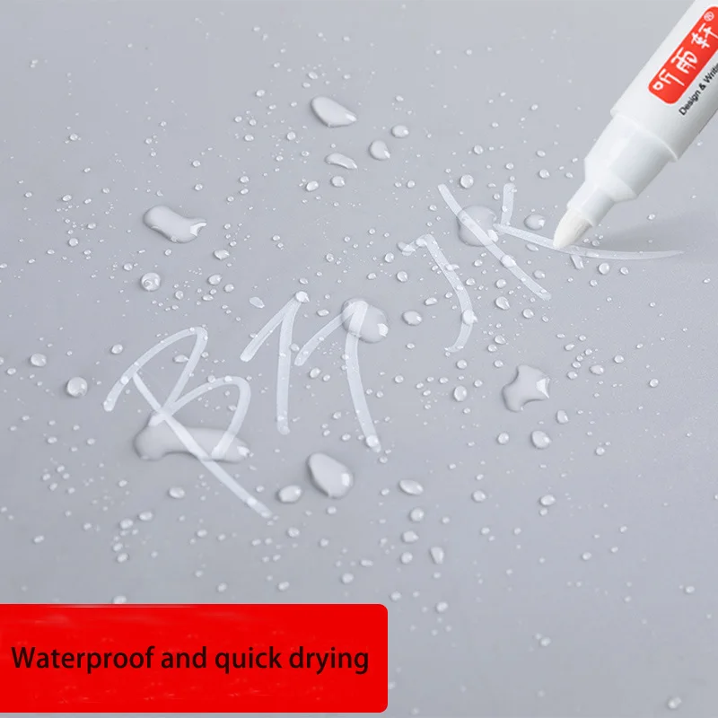 3Pcs White Marker Pen Alcohol Paint Oily Waterproof Tire Painting Graffiti Pens Permanent Gel Pen for Fabric Wood Leather white marker pens marker pens color marker pens pen marker