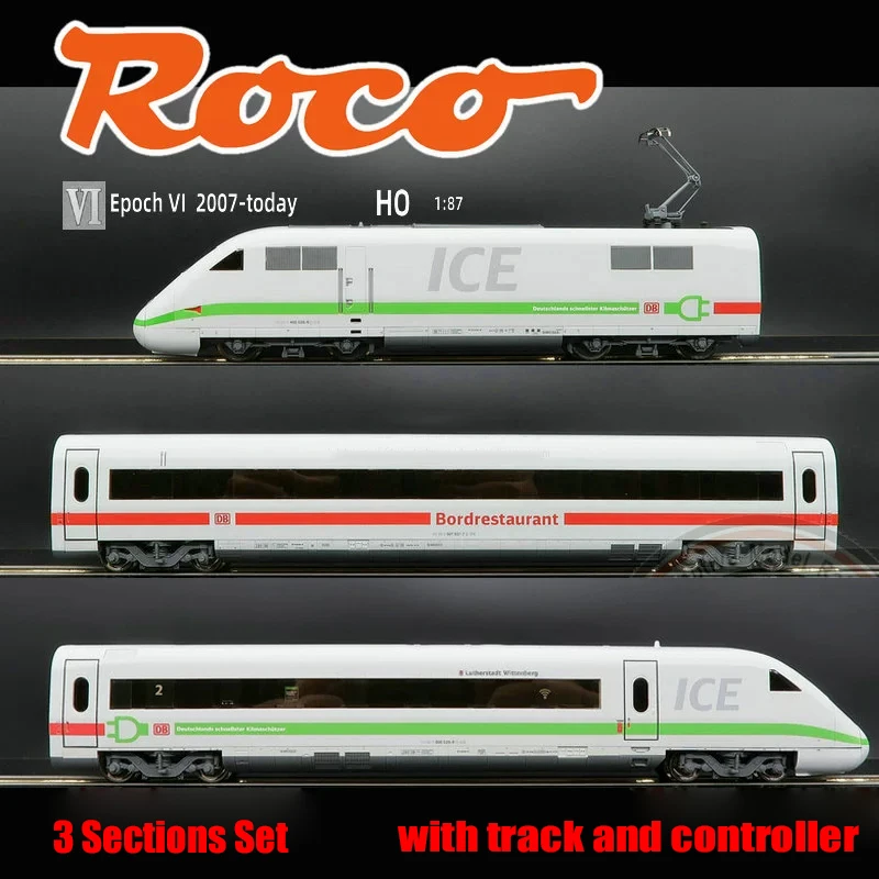Roco Train Model Ho Type 1/87 51162 Ice2 Set Di Versione Analogica Cc A Tre Sezioni Con Pista E Controller Track Car Toy