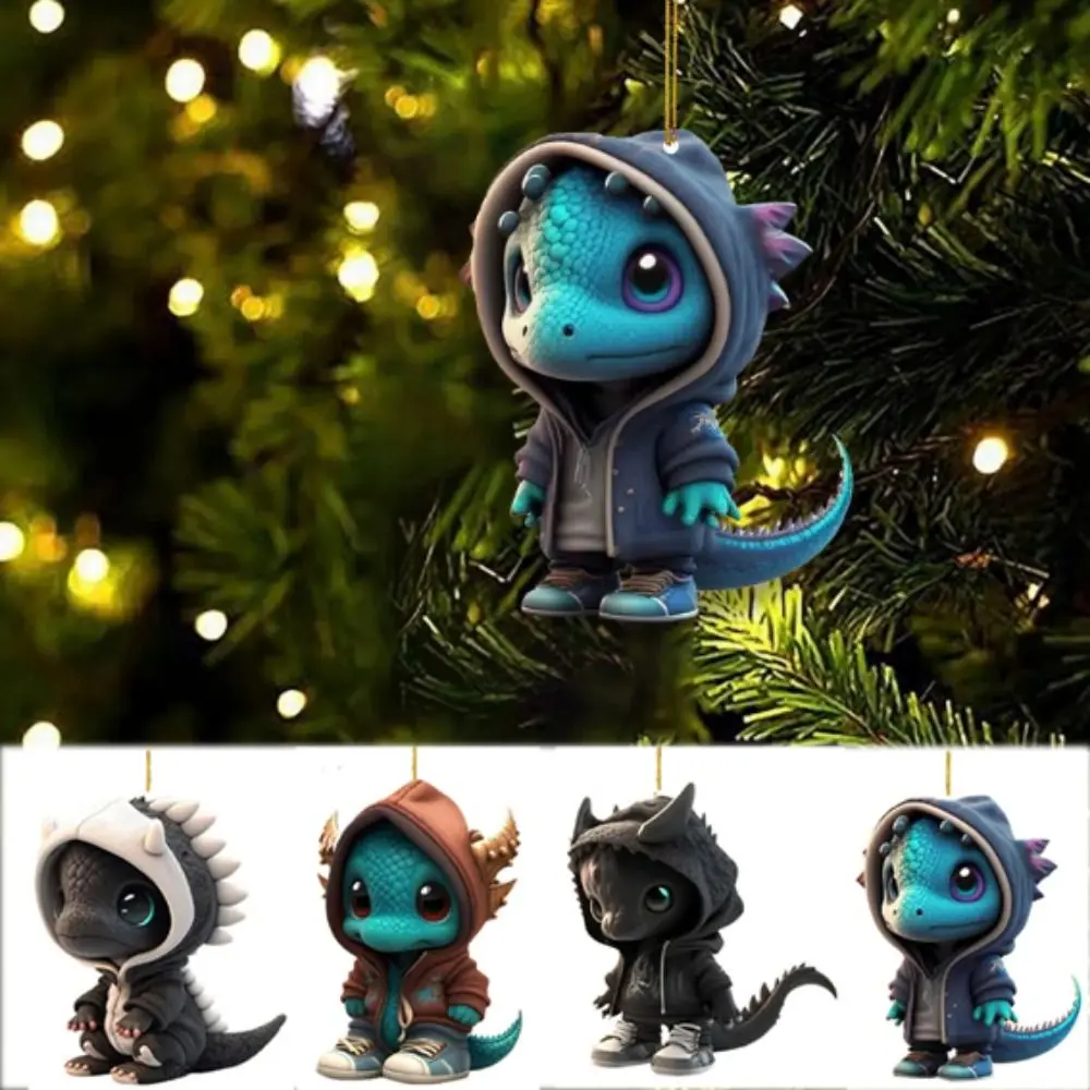 

Декоративная подвеска в виде детских динозавров, 2D яркий акриловый мультяшный летающий дракон, автомобиль