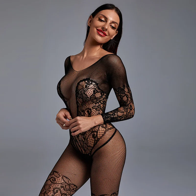Open Crotch Stretch Mesh Women Teddies Bodysuit Erotic Lingerie Body Stockings Porno Underwear sexy costumes women underwear sexy lingerie