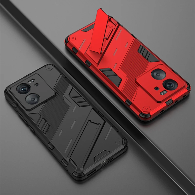 Solid Cyber Armor Shockproof Case with Iron-Plate Holder Stand