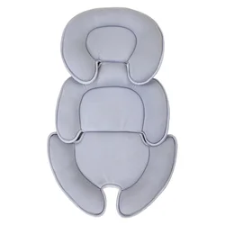 Universal Baby Stroller Seat Cushion with Head and Body Support Pillow (Gray)