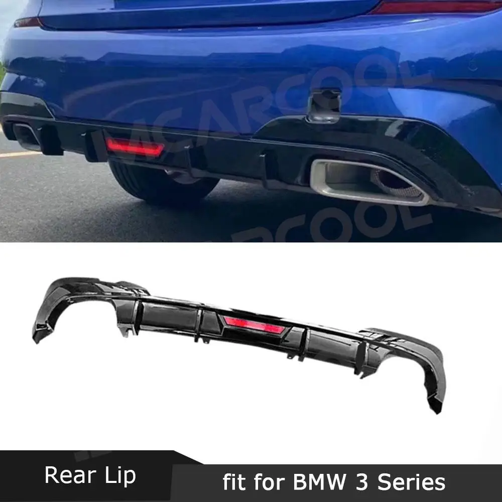 

ABS Rear Lip Diffuser Bumper Extension With LED Bodykits Car Accessories MP Style For BMW 3 Series G20 G28 M Sport 2019 - 2021