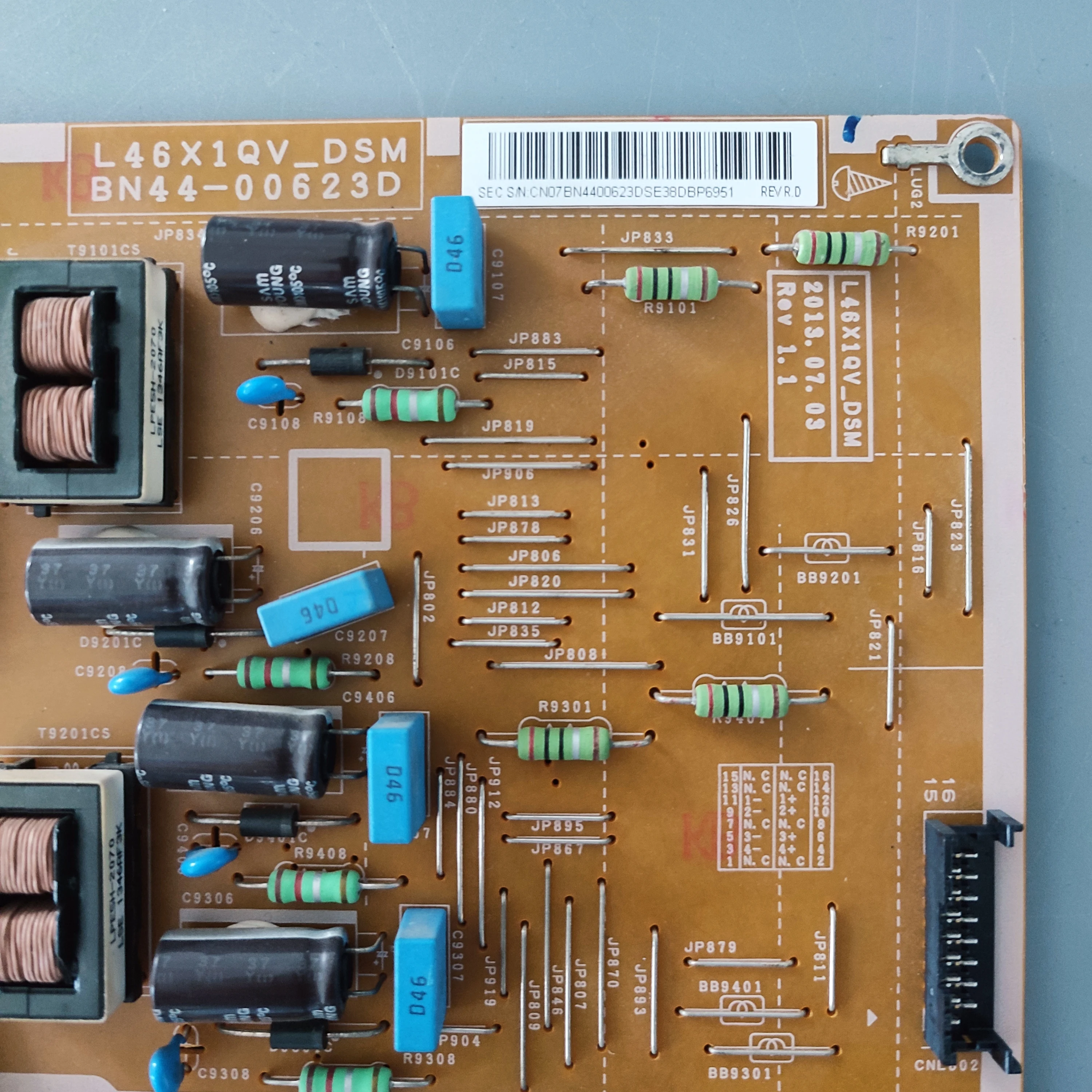 UE46F6100 L46X1QV_DSM UE46F6100AW UA46F6400AJ UE46F6400Power 공급 장치 용 삼성 전원 보드 BN44-00623D 용 원본