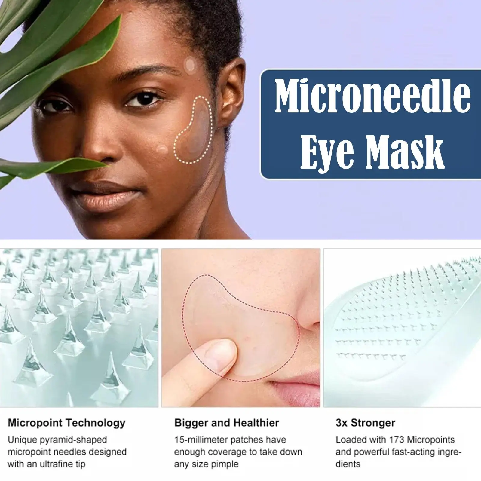 1pair Hyaluronic Acid Microneedle Eye Patches Mask For Anti Wrinkle Aging Dark Circles Moisturizing Under Eye Gel Pads Care mask