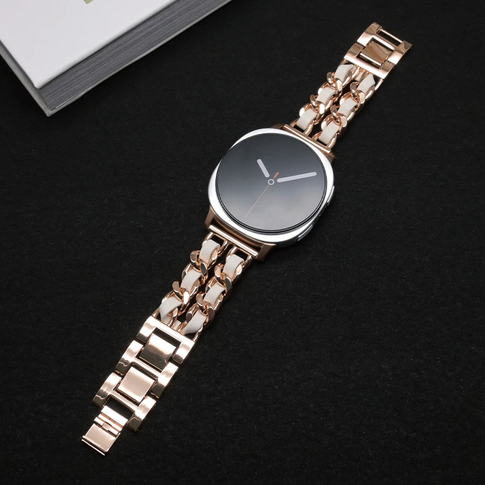 Luxury Stainless Steel and Leather Bracelet Wristband - Premium Metal Strap