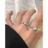 F.I.N.S Original Plain S925 Sterling Silver Open Ring Irregular Glossy Adjustable Stacked Finger Fine Jewelry Prevent Allergy 3