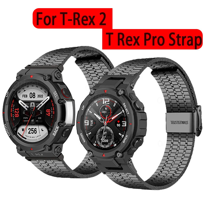 

Metal Watchband For Amazfit T-Rex 2 Stainless Steel Strap For Amazfit T Rex Pro/T Rex2 Wrist Band for Amazfit T-Rex pro Bracelet