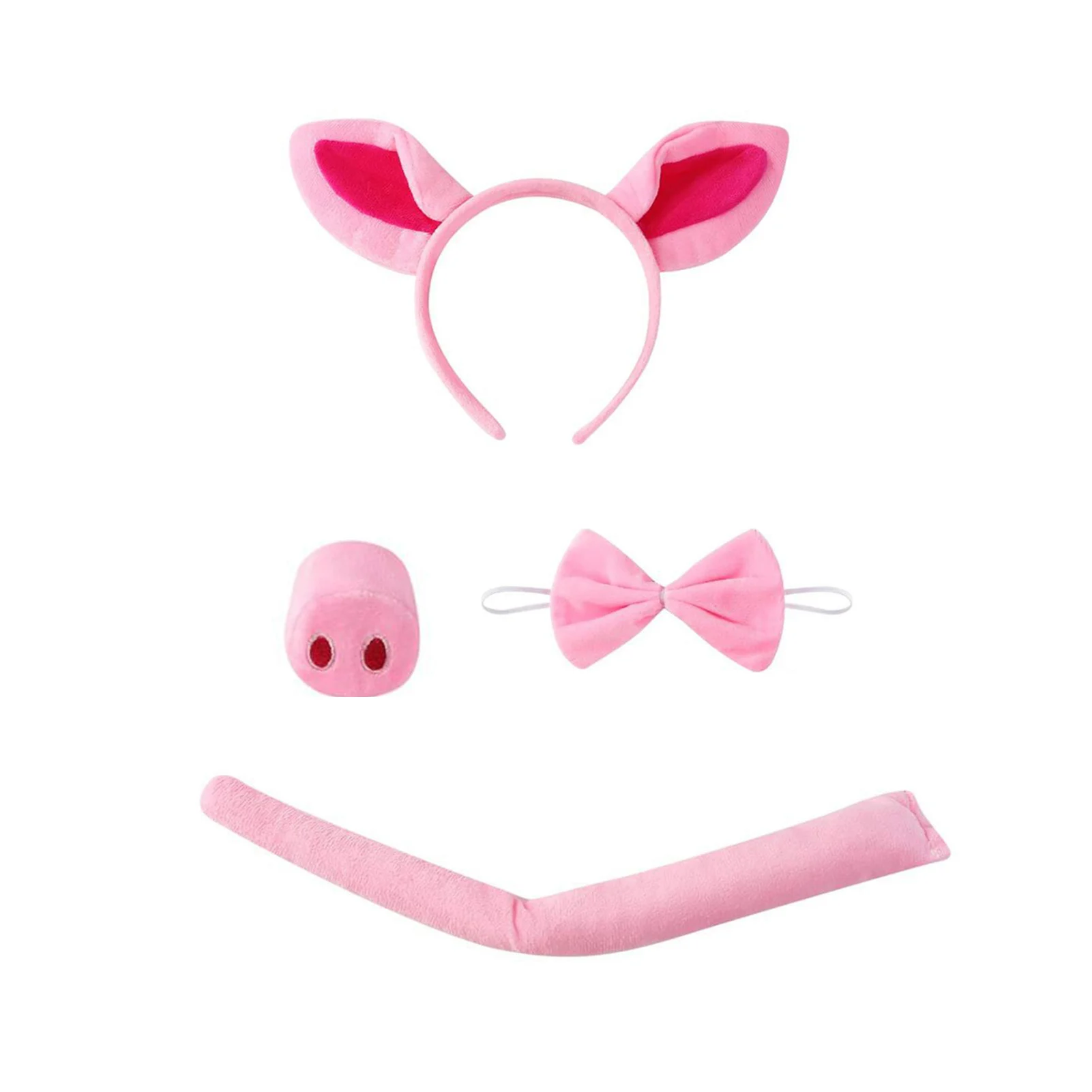 

4pcs Pink Pig Costume Set for Kids Animal Costume Accessories Set for Costume Parties Dress up Play