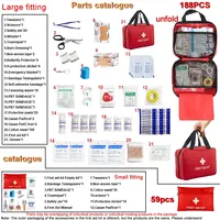 First Aid Kit - 188 pcs - for car, home, travel, camping, office or sport, fully stocked with emergency and survival essentials 1
