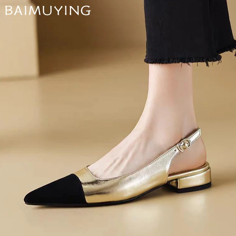 Pointed Toe Women Flats Sandals Fashion Buckle Slingback Shoes Summer New Brand Elegant Shallow Designer Sandalias De Mujer