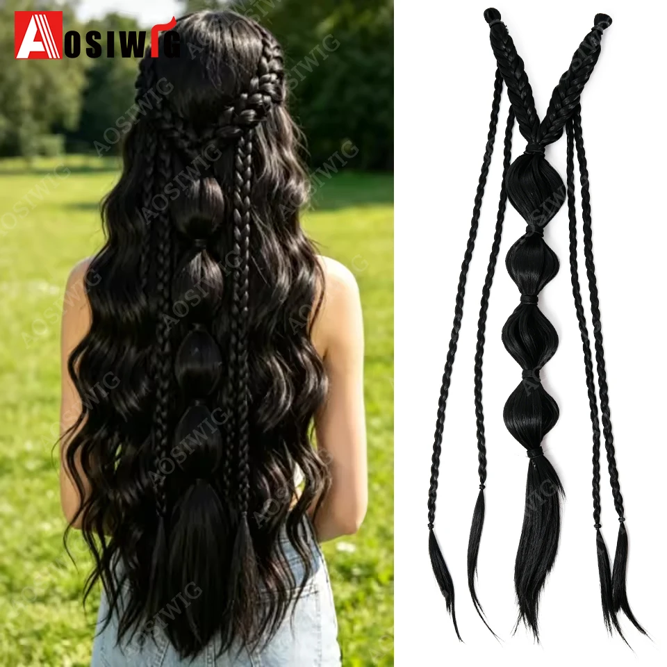Bohemian Bubble Braid Hair Extension - Handmade Vintage Wedding Hair Accessory