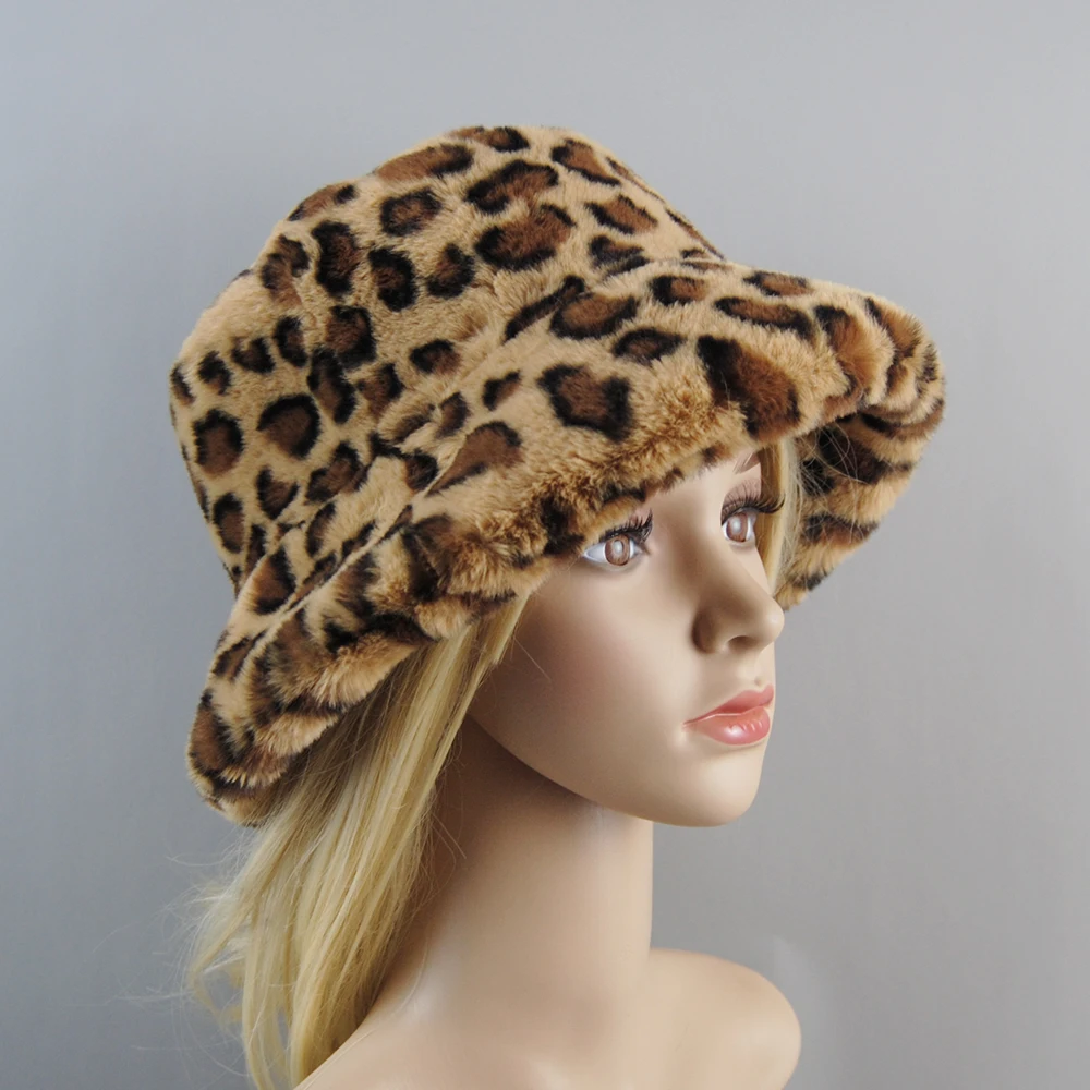New Fake Rabbit Fur Hats Super Soft Women Winter Hat Cotton Lining Warm Russian Ski Beanies Plush Solid Color Fashion Casual Cap 4