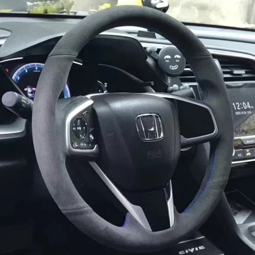 X AUTOHAUX Steering Wheel Cover Trim For 2022+ Honda Civic 11th Gen – U-Shape ABS Black Decor, Easy Adhesive Install