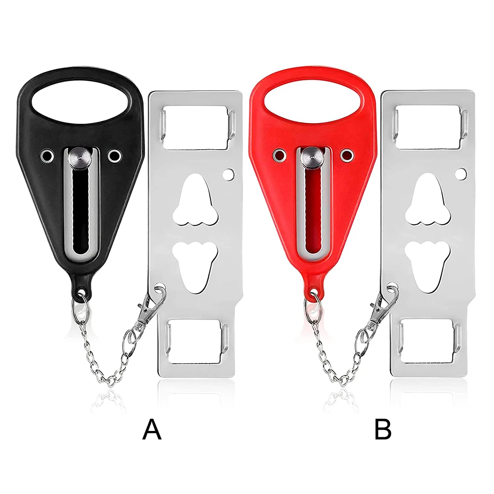 

Portable Lock Security Anti Theft Latch Stainless Steel Door Stopper Black