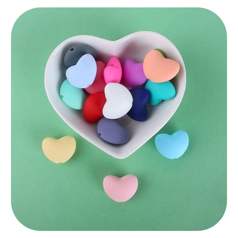 

10Pcs Cartoon Cardioidary Food Grade Silicone Beads DIY Soothing Baby Chew Kid's Toy Safe Teether Pacifier Chain Accessories