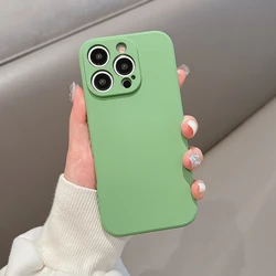 Vibrant Candy Color Silicone Phone Case with Lens Protection & Shockproof Back Cover - iPhone 12 Pro (Emerald Green)