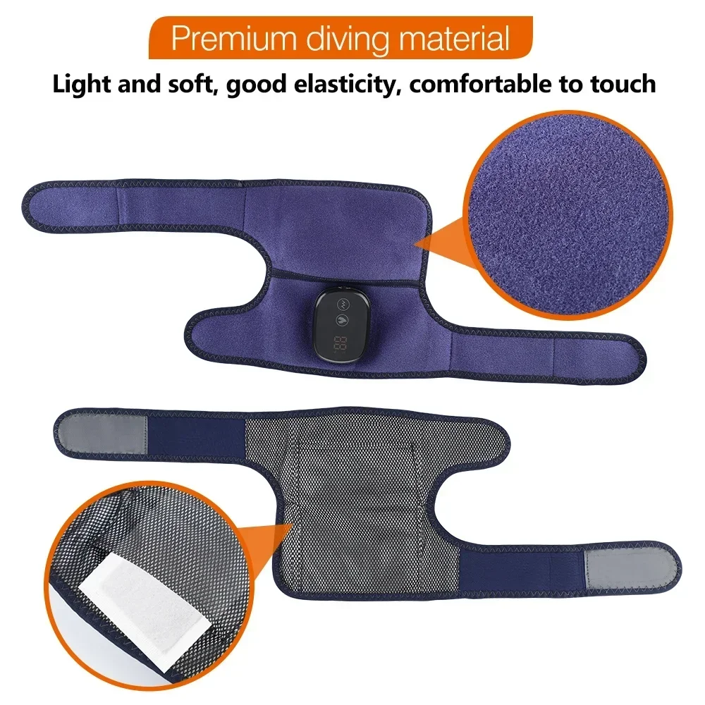 Eletric Heating Device Vibration Physiotherapy Knee Pads for Elbow Joint Osteoarthritis Rheumatic Pain Warm Massage_voghion.com