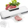 Vacuum Sealer MachineCompact Food Saver with Vacuum Sealer Bags Dry Moist Fresh Modes Air Sealing for Kitchen Food Storage White 1