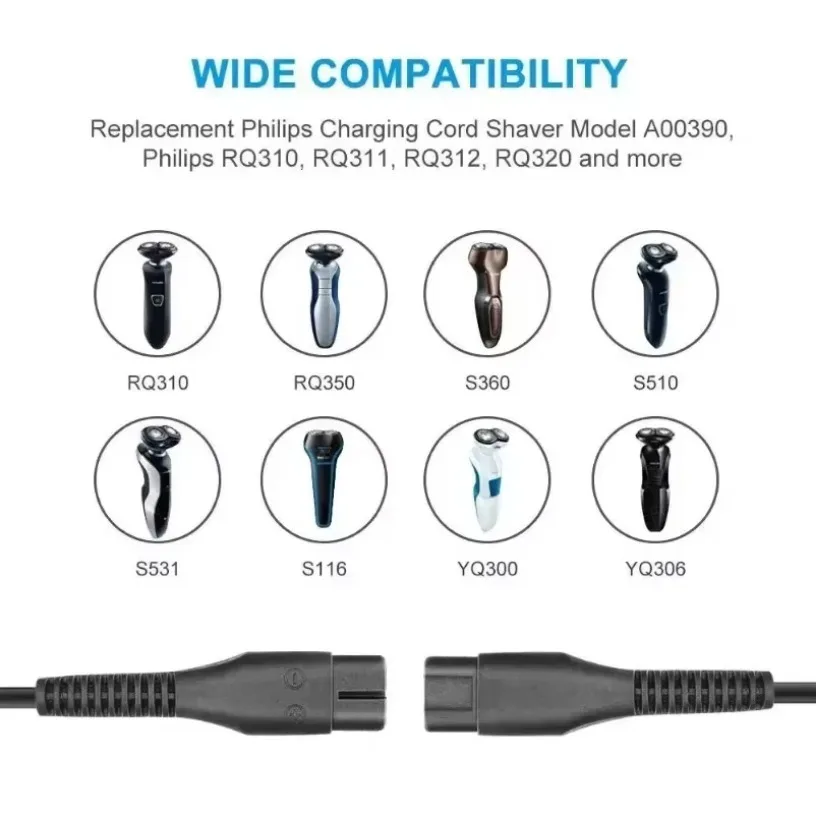 Shaver Charger A00390 USB Shaver Charger Replacement Compatible for Philips One Blade QP2520 QP2520 / 90 QP2520 / 70 72
