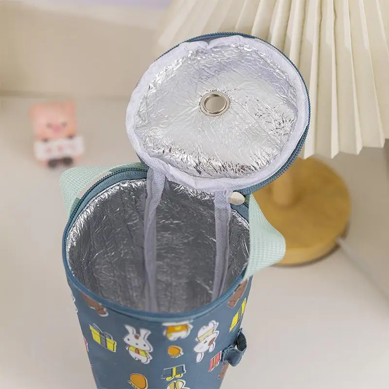 1pc Cute Cartoon Milk Tea Tote Bag Heat Preservation Bag Portable Insulated Cup Cover Eco-friendly Handbag Cup Accessories