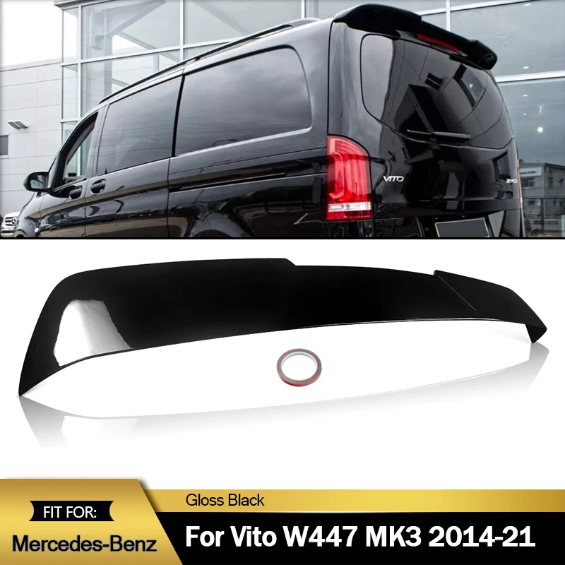 Glossy Black Rear Spoiler For 2014-2021 Mercedes-Benz Vito Metris W447 Rear Tail Wing Rear Trunk Boot Lip Spoiler Wing Body Kit