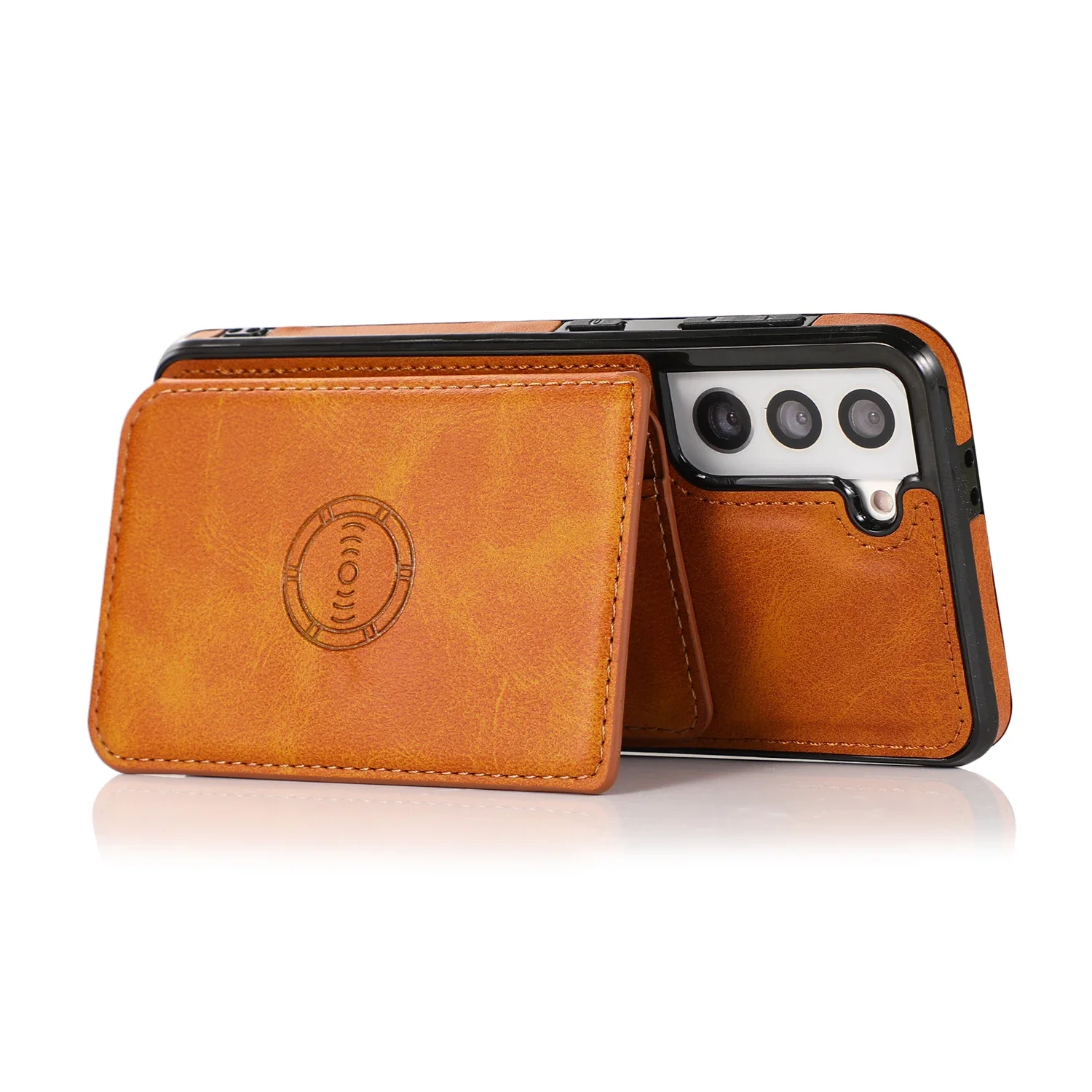 Leather Wallet Stand Case with Card Slots - Universal Fit