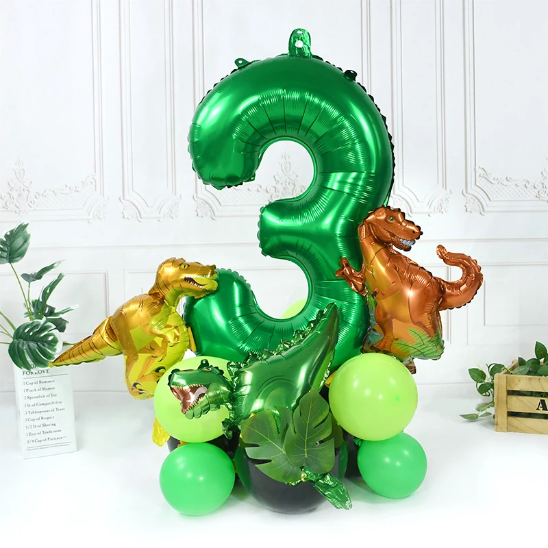 

20pcs/set Dinosaur 0-9 Number Balloons Birthday Party Dinosaur Themed Decorations Foil Balloons Baby Shower Jungle Safari Decor