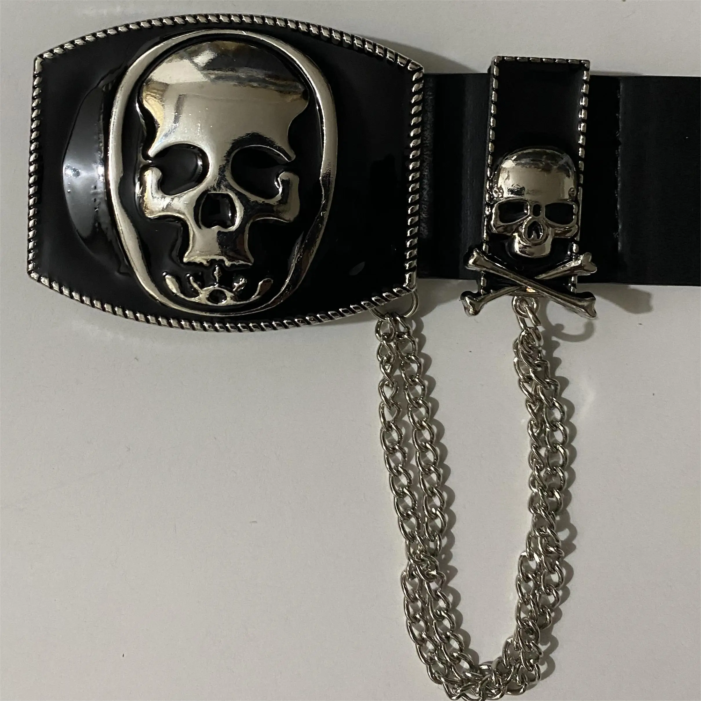 Wild Street Punk Style Gothic Belt Fashion Skull Men's and Women's Belts European and American Personality Trendy Products