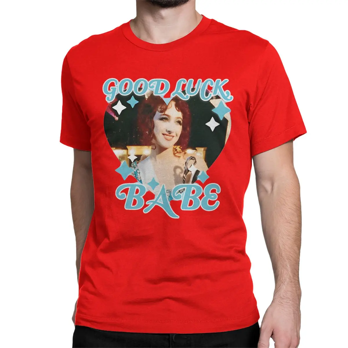 thumbnail image 1 of Camiseta Chappell Roan "Good Luck Babe" para hombre y mujer, cantante, música, algodón, manga corta, tallas 4XL, 5XL y 6XL., 1 of 7